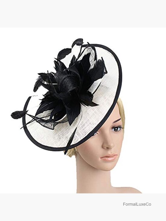 Women Fascinator Derby Church Tea Party Wedding Flower Feather Headpiece with main image 4